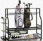 Golf Bag Storage Garage Organizer Golf Bag Stand for 4 Golf Bag Equipment Rack