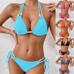 Women's Bikini Set Summer Beaded Padded Bra Beach Swimwear Swimsuit Bathing Suit