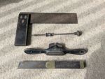 Antique Tools - Sliding T Bevel Spoke Shave Archimedes Hand Drill Try Square