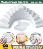 120 Pack Thick Melamine Foam Sponge Magic Eraser Dirt Cleaning Sponges 10x6x2CM