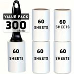 5 X Lint Roller Refills Rolls Pet Hair Clothes Fluff Dust Remover Sticky UK