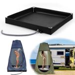 Foldable Shower Tray Base with Drain Hose Outdoor Camping Caravan Motorhome UK