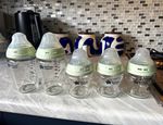 Tommee Tippee Baby Bottle Set 5 Pack Glass Bottles with Green Lids