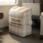 Travel Footrest Stool Press-to-Inflate Adjustable Inflatable