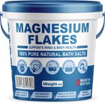 Magnesium Flakes Bucket Jar - 100% Pure Bath Soak Magnesium Chloride Flake Salts