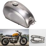 Universal 9L/2.4 Gal Silver Cafe Racer Fuel Tank Modified Design