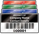 Heavy Duty Standard Size Asset ID Labels - Design 2. Choice of Colours