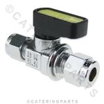 CHROMED MINI LEVER ISOLATOR BALL VALVE 6mm COMPRESSION ON OFF LPG LP GAS