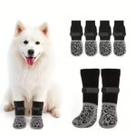 4-Pack Anti-Slip Dog Socks Paws Stop Licking Adjustable Pet Paw Protection Socks