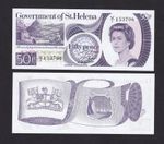 UNC St. Helena 50p Fifty Pence 1979 Banknote P-5 Queen Elizabeth QE2