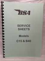 BSA Factory Service Sheets Set, Workshop Manual for C15 and B40 1958-1973 BW07
