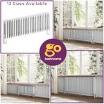4 Column Traditional Radiator White Horizontal Quadruple Panel Cast Iron Style