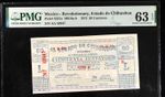 1915 Mexico-Revolutionary Estado de Chihuahua P-S527a 50 Centavos PMG 63 EPQ UNC