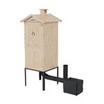 Traditional Smoker Oven With Chimney Double Spruce Wood Garden Fire Chamber