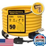 Utool 50 Ft Heated Water Hose For Rv Camper 90 Degree Elbow Nsf 372 Drinking