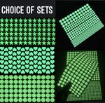 Glow In The Dark Round Dot Heart Star Luminous Sticker Set Ceiling Wall Decal