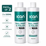 Prep & Wipe Nail Gel Polish Cleanser Cleaner UV LED Nail Prep 2 x 500ml