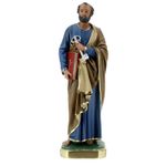 St Peter statue, 30 cm hand painted plaster Arte Barsanti