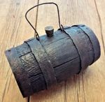 OAK HARVEST COSTREL IRON BOUND DEVON CIDER BARREL EARLY 19th CENTURY #5