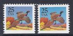 1988 US SC# 2283 & 2283b - Pheasant + Red Sky Omitted/Removed Error Variety EFO