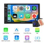Double 2 DIN 7" QLED Car Radio Stereo Android Auto Apple CarPlay GPS Sat Nav DSP