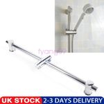Shower Riser Rail Kit Adjustable Chrome Head Holder Bracket Bathroom Shower Rod