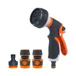 ​8 Way Garden Hose Spray Nozzle Set – Hosepipe Gun Tap Adapter Fitting Connector