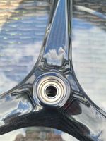BEAUTIFUL CARBON FIBRE TRI SPOKE Wheelchair Wheels With SCHWALBE MARATHON TYRES.