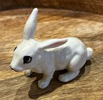 Vintage Kitsch plastic White Rabbit Ornament/Figurine with Pink Ears