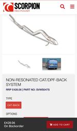 VW Transporter T5 Scorpion Non Res Stainless Steel Exhaust