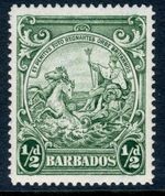 Barbados 1905 KEVII Badge of the Colony ½p Green SG #248b MNH U993