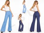 Women’s Flared Denim Trousers Bootcut Stretchy Soft Fit Jeans Pants 8-16 Sizes