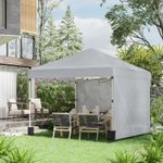3 x 3 (M) Pop Up Gazebo Event Shelter with 2 Sidewalls, Weight Bags, Light Grey