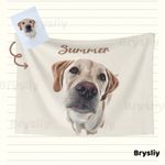Custom Pet Blanket with Photo&Name, Personalized Soft Fleece Dot Throws Blankets