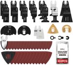 SHALL 102PCS Multitool Blades, Oscillating Multi Tool Accessories kits