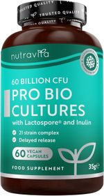 Probiotic Cultures 60 Billion CFU - 21 Strain Complex - Probiotics & Prebiotics