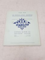 COTTON RANGE Motorcycle Sales Brochure 1939 OHV MODELS, SIDEVALVE MODELS