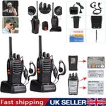 2PCS Baofeng BF-88E 400-470MHz Walkie Talkie Long Range Two Way Radio + Earpiece