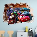 DISNEY CARS WALL STICKER 3D BOYS GIRLS BEDROOM VINYL WALL ART DECAL