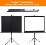 60" Portable Projector Screen, 4:3 Foldable Projector Movie Screen, Tripod Stand