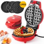 SUPERLEX 3-in-1 Waffle Omelette Doughnut Maker Multifunction Replaceable 6 Slice