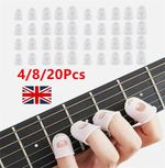 4-20Pcs Silicone Fingertip Protectors, Finger Guards, Sleeves For Guitar Bass UK