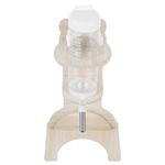 Practical Black Wooden Holder for Hamster Water Bottles Durable and Space Saving