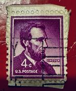 🔥Extremely Rare🔥 Purple 4 Cent  Lincoln US Postage Stamp (see Description)