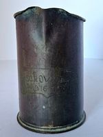 WW1 Trench Art Jug inscribed Sorovitch 1916-17-18 made from 6lb shell casing