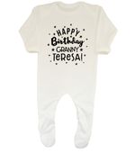 Personalised Happy Birthday Granny Boys Girls Baby Grow Sleepsuit