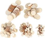 Wooden Circle Disk Shape Craft Wood Disc Round Tag Embellishments Decoration