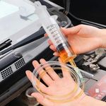 Large Capacity Syringe Reusable Pump Oil Measuring  100-300ml with 1M Clear Tube