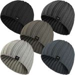 Men's/Boys Ribbed Knitted Skull Ski Beanie Hat. fast 48 hour delivery
