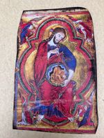 Gorgeous Rare Large religious icon mounted on 18c reclaimed wooden panel